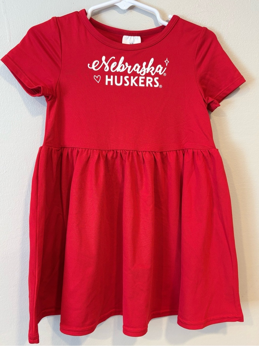 ZooZatZ NWT Nebraska Cornhuskers Football College Red Toddler Girl Dress 3T
